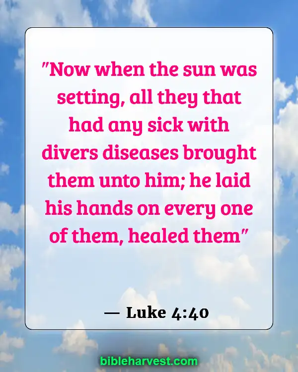 verses about the hands of God (Luke 4:40)