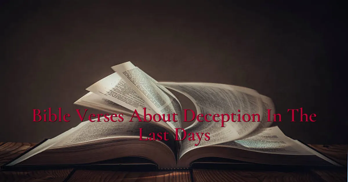 Bible Verses About Deception In The Last Days